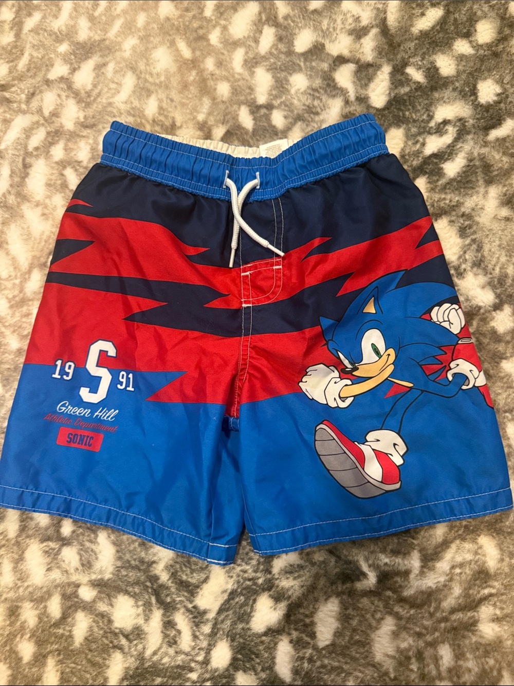 Sonic the Hedgehog Boys' Blue & Red Swim Shorts